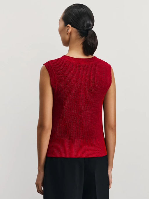 Вязаный жилет из хлопка / Zarina фото 5