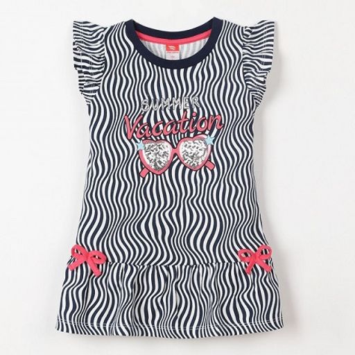 CRB wear/CSKG 62701-41-273 Платье модель туника для девочки, темно-синий/Ex.Cherubino
