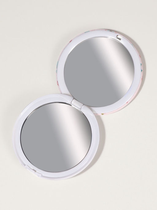 Зеркало складное «Нежное», d=7.3 см, с увеличением х2, розовое