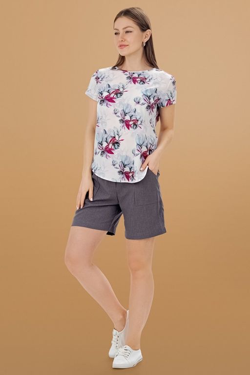 Шорты с эластичным поясом темный капучино - Odis фото 8