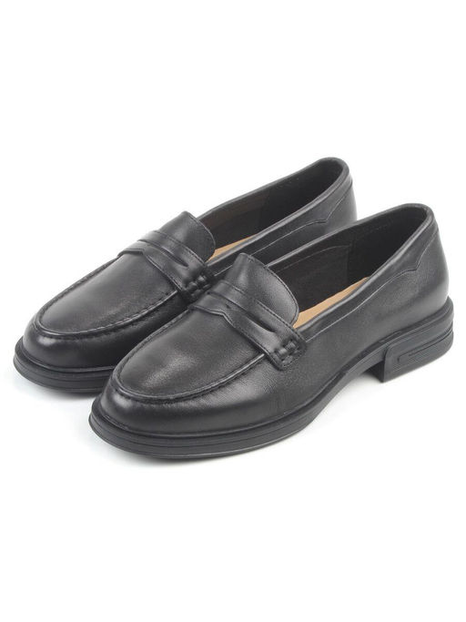 03-DYL144-1 BLACK Лоферы женские (натуральная кожа)