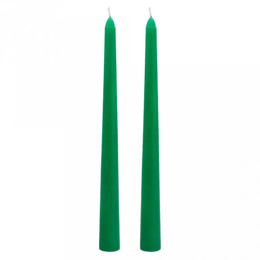 Свеча "Античная" д2,2см, h25см, зеленый, время горения 6ч, набор 2шт, 110гр, индивидуальная упаковка (Россия)