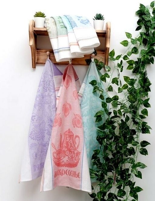 Комплект льняных жаккардовых полотенец Неделька п/лен 7шт. 50*70 см. - Лен поволжья фото 2
