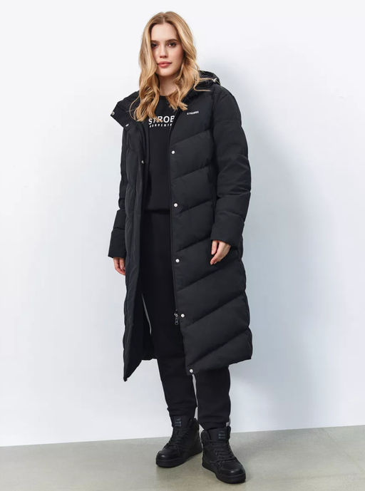T3341-3 Пуховик удлиненный женский
