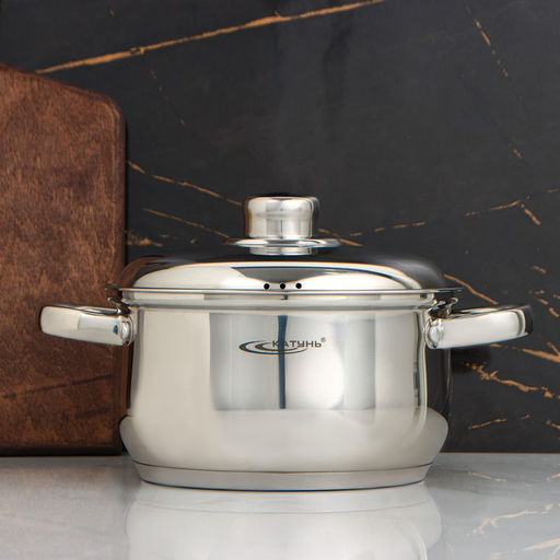 Кастрюля Катунь «Гретта», 2.5 л, d=18 см, капсульное дно, индукция, нержавеющая сталь