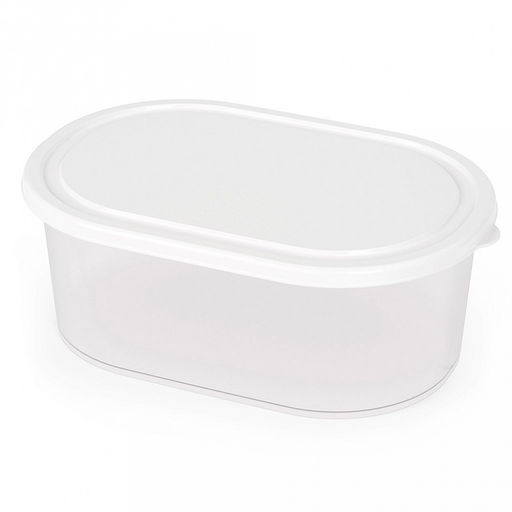 Контейнер для продуктов пластмассовый 1,5л 22х14,5х8см, овальный, подходит для СВЧ, белый (Россия)