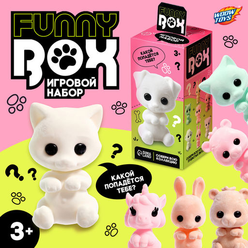 Цена за 2 шт. Игрушка - сюрприз Funny Box Пушистые зверята: фигурка, наклейки, МИКС
