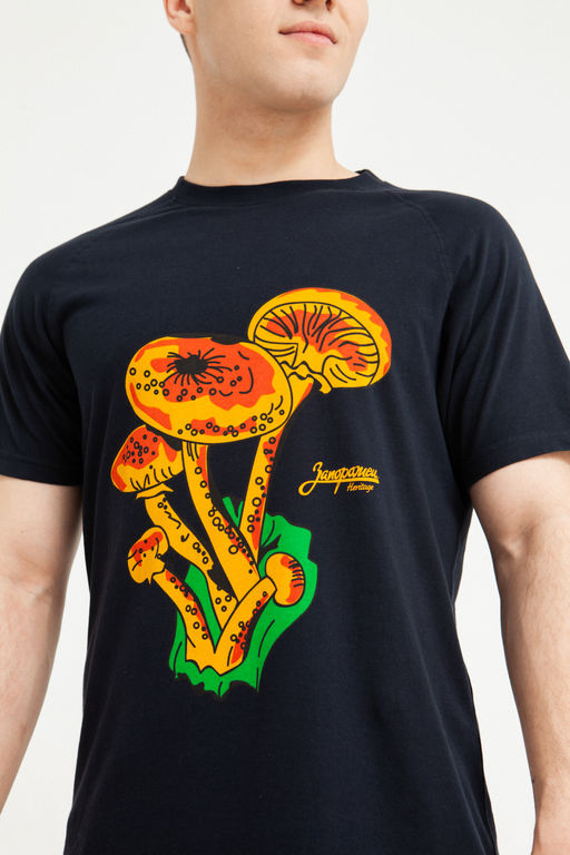 Футболка ЗАПОРОЖЕЦ Gribnica BLACK  фото 4