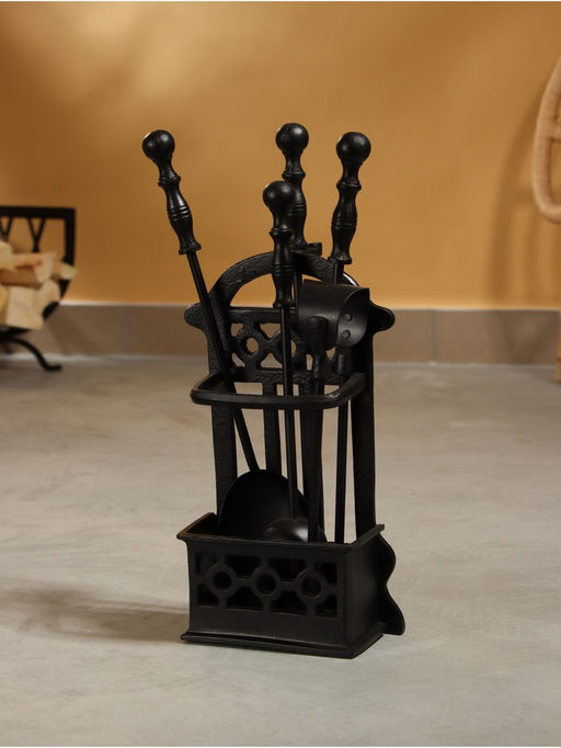 Каминный набор Пылание сталь, 4 предмета, 18х8х40 см