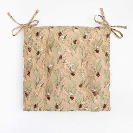 Подушка на стул новогодняя «Этель» Spruce branches, 42×42×7 см, 100% хлопок, саржа 190 г/м²