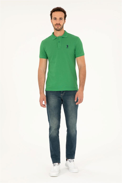 U. S. Polo Assn / Мужская зеленая базовая футболка - U.s. polo assn фото 4