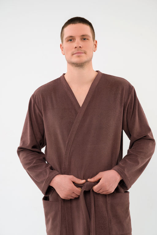 Халат мужской из махры Ренат темно-коричневый - Амадэль фото 7