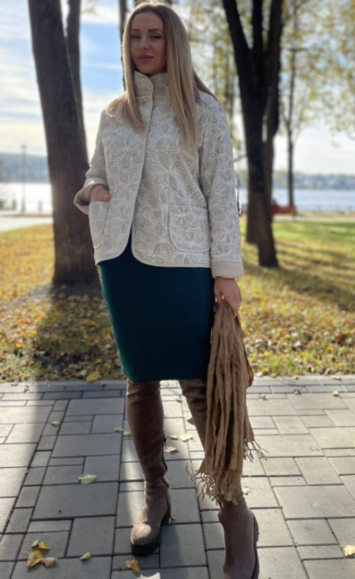 Легкая и уютная классическая куртка на натуральном утеплителе (100% хлопок). - Новый лен фото 2