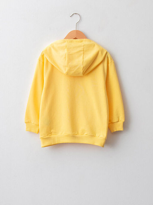 Kap??onlu Bask?l? Uzun Kollu K?z ?ocuk Sweatshirt - Waikiki фото 2