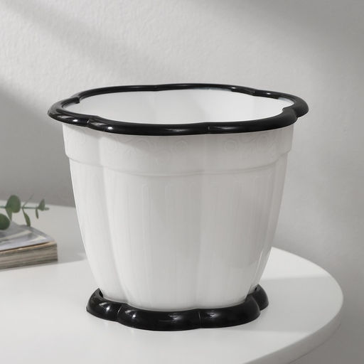 Цена за 2 шт. Горшок для цветов с поддоном «Восторг», 1.5 л, пластиковый, белый