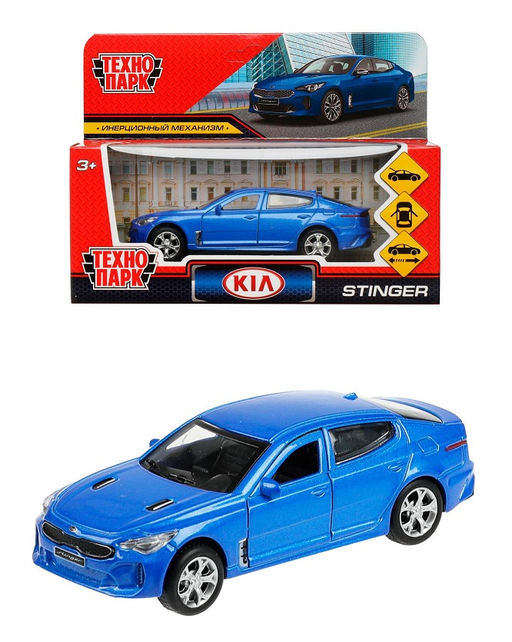 Технопарк. Модель "Kia Stinger" металл 12 см, двери, багаж., инерц, синий, кор. арт.STINGER-12-BU