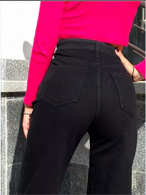 Джинсы МОМ на флисе