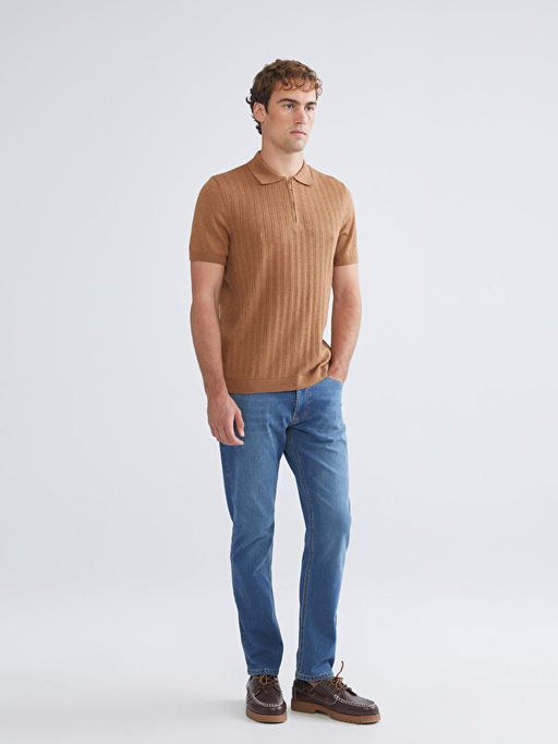 Polo Yaka K?sa Kollu Erkek Triko Kazak