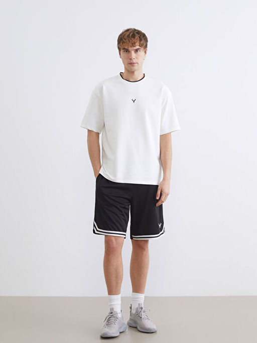 Oversize Bisiklet Yaka Spor Erkek Ti??rt