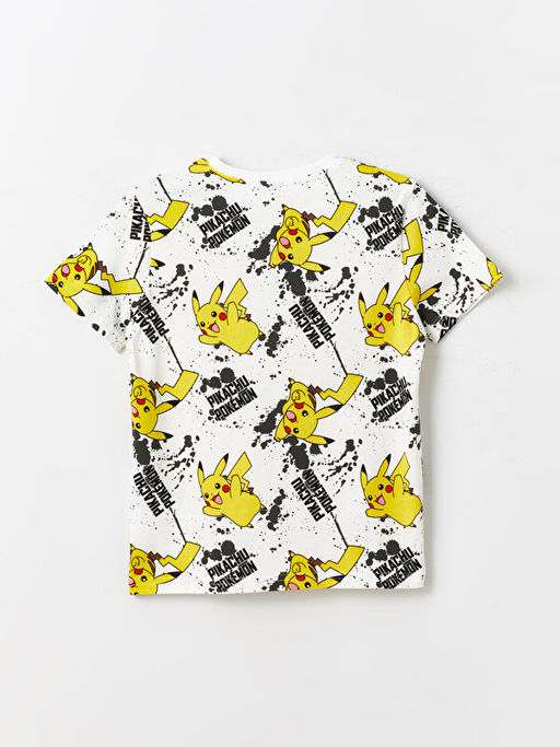 Bisiklet Yaka Pikachu Bask?l? K?sa Kollu Erkek ?ocuk Ti??rt - Waikiki фото 2