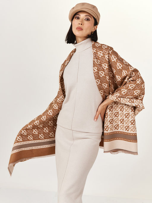 в составе ШЕРСТЬ  и КАШЕМИР Большой, мягкий, теплый  двусторонний палантин - Tantino фото 4