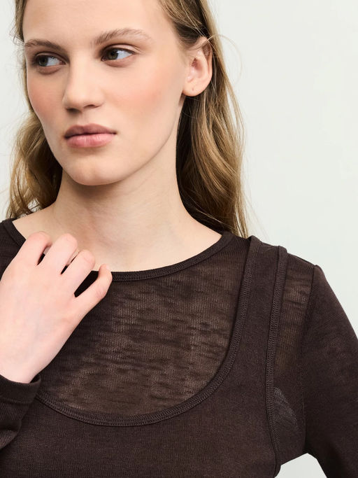 Двойной лонгслив из вискозы / Zarina  фото 4