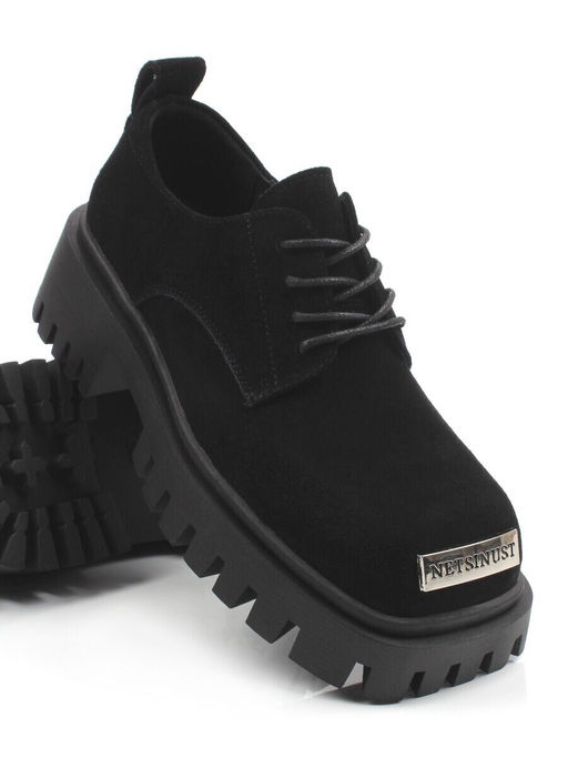 03-23120-6 BLACK Полуботинки демисезонные женские (натуральная замша)