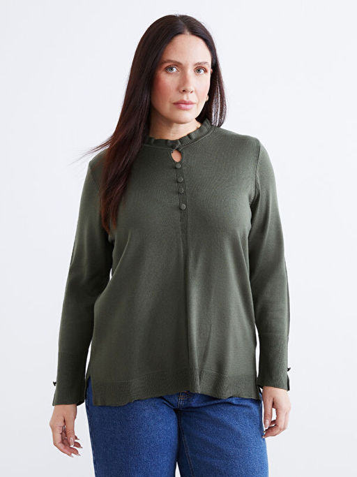 F?rf?rl? Dik Yaka Kad?n Triko Kazak