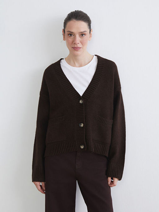 V Yaka Oversize Kad?n Triko H?rka