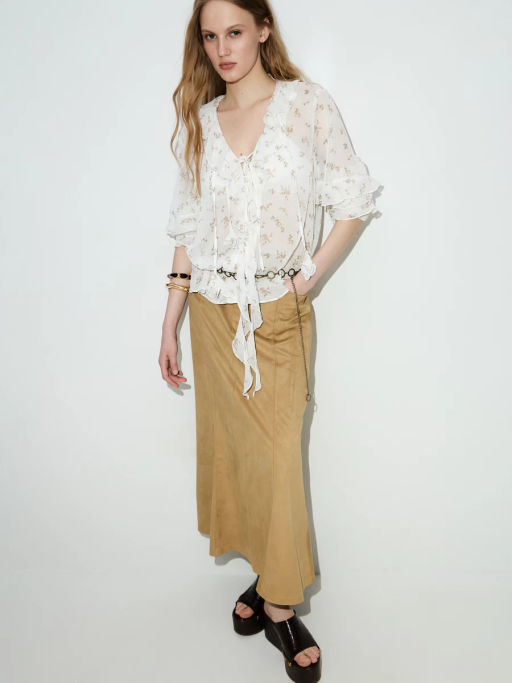 Юбка макси из искусственной замши ZR2604023503-63 / Zarina