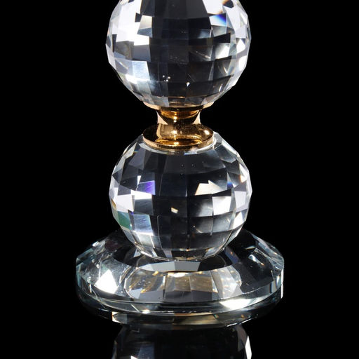 Стеклянный подсвечник на 1 свечу Цветочек с тремя шарами, 18?7?7 см