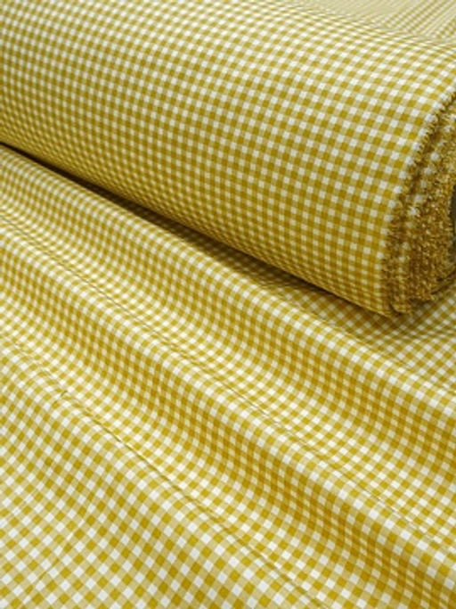 Сатин Клетка (0.3*0.3см) цв.горчично-желтый, ш.2.35м, хлопок-100%, 115гр/м.кв