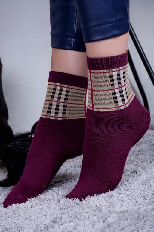 Цена за 6 пар. Носки Шотландия женские плюш - Berchelli фото 4