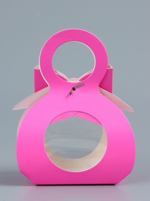 Цена за 10 шт. Коробка складная, с бантом и ручкой, 13?6.5?4 см, розовая - UPAK LAND фото 3