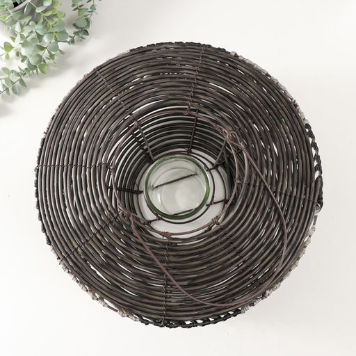 Подсвечник - фонарь на 1 свечу «Лист из лозы», пластик, чёрно-белый, 15×38×27 см