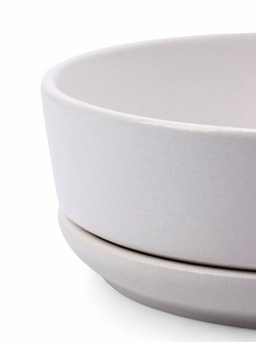 Горшок - бонсайница «Огма», для кактусов и суккулентов, 700 мл, d=15 см, h=5.5 см, керамика, с поддоном, белый