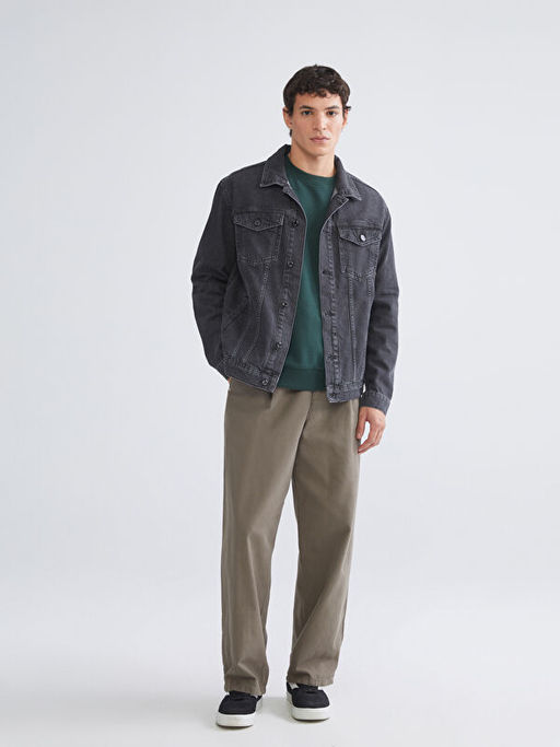 Standart Kal?p Erkek Jean Ceket