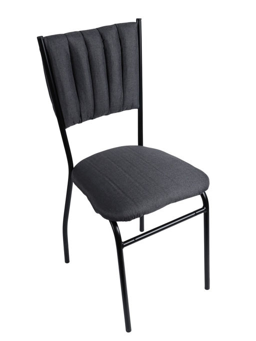 Стул мягкий для кухни разборный «Камелот», обивка рогожка, цвет чёрный/серый