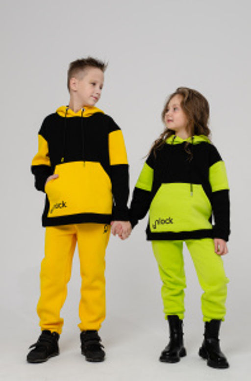 886Д Костюм детский "Черный/салатовый"