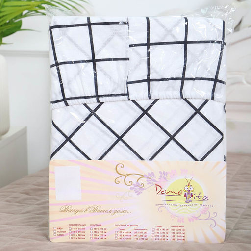 Простыня на резинке Атра 140х200х20, Таттерсол, бело-земельный, бязь 120г/м, хл100%