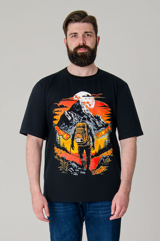 Арт. 614-147 Футболка мужская 50-60 (6 шт) Цвет:черный - Идеал фото 2