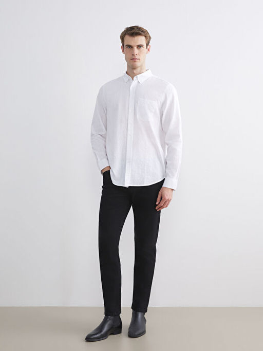 Regular Fit Uzun Kollu Erkek Dokulu G?mlek