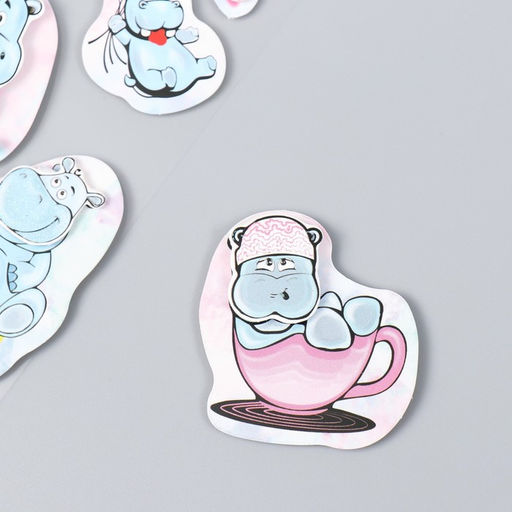 Наклейка картон 2 слоя Малыши-бегемотики 17х12 см - Simaland фото 2