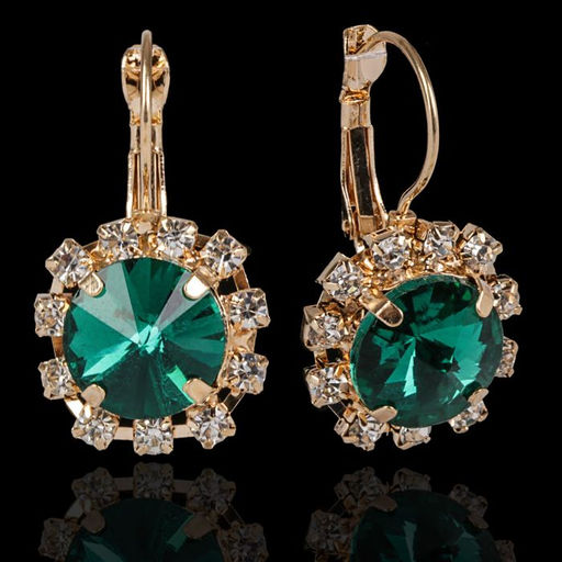 Серьги со стразами Круг вечеринка, крупный, цвет МИКС - Queen fair фото 4