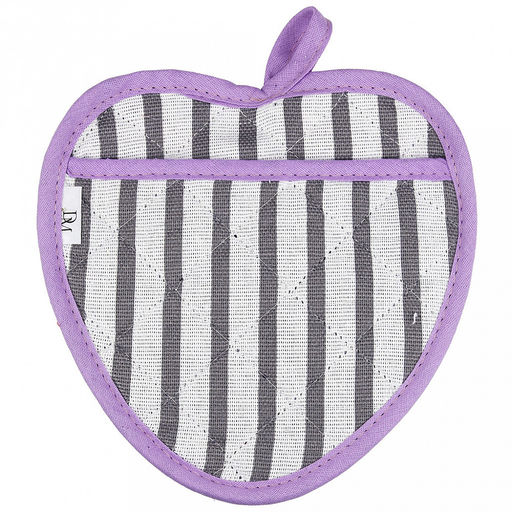 Прихватка с запахом 20х20см "Лайн-3", форма "Клубника", рогожка 171г/м2, хлопок 100%, наполнитель - ватин 280г/м2, на пластмассовом подвесе, "Домашняя мода" (Россия)