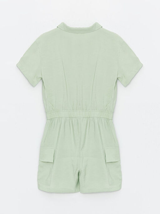 G?mlek Yaka Basic K?sa Kollu K?z ?ocuk Tulum - Waikiki фото 2