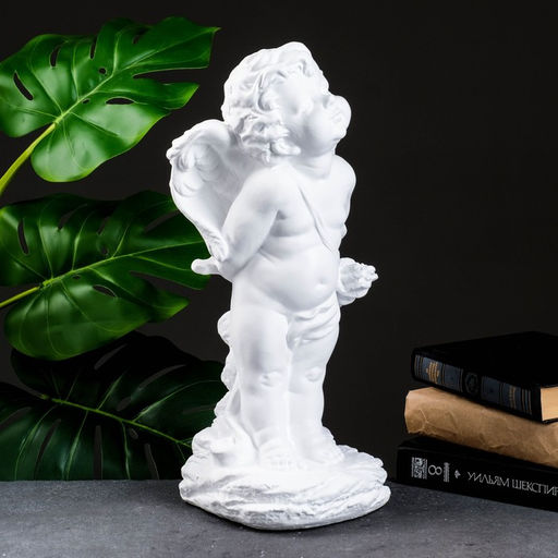 Фигура гипс Ангел Амур, белый, 15?15?37 см