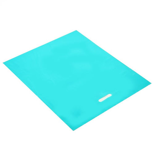 Цена за 50 шт. Пакет полиэтиленовый с вырубной ручкой, Бирюзовый 40-50 См, 60 мкм