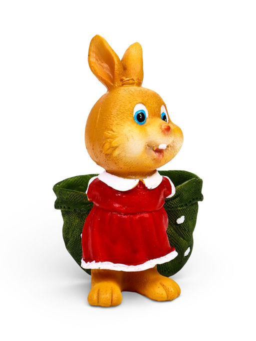 Декоративное кашпо для цветов «Зайка с мешком», 300 мл, 13×10×15 см, полистоун, Greengo