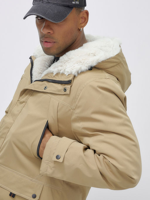 Парка мужская зимняя удлиненная с мехом хаки цвета 8753G - Mtforce фото 7